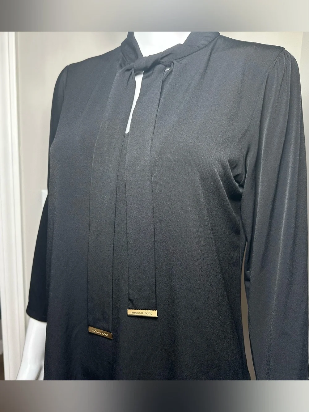 Michael Kors Tie Neck Blouse with Metal Hardware